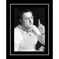 Affiche encadrée Noir et Blanc: Coluche - 50x70 cm (Cadre Tucson)